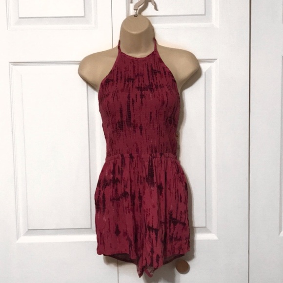 Mudd Pants - Red Halter Top Romper